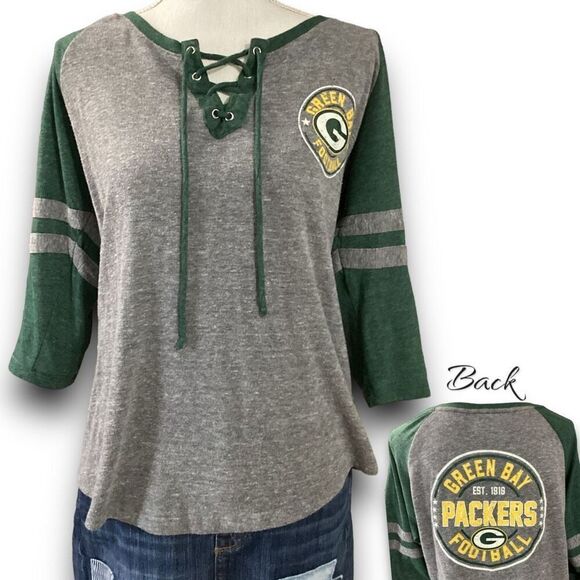 NFL Team Apparel Green Bay Packer Half Sleeve Shirt Women’s Size Extra Large - Picture 1 of 9